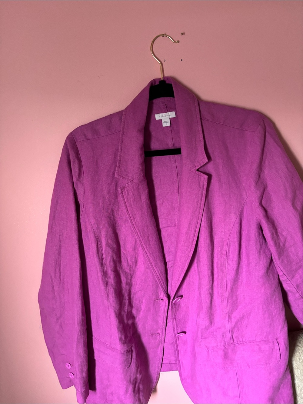 J. Jill Vibrant Pink Linen-Blend Blazer